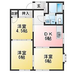 コーポS.TC号棟 3DKの間取図画像