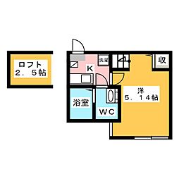 ラ・ポルト桜ヶ丘 1Kの間取図画像