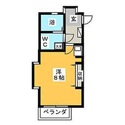 ロワール湘南G棟 ワンルームの間取図画像