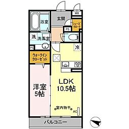 リヴェール湘南 1LDKの間取図画像