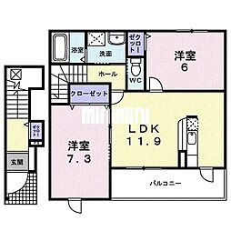 ブルーム・ガーデン 2LDKの間取図画像