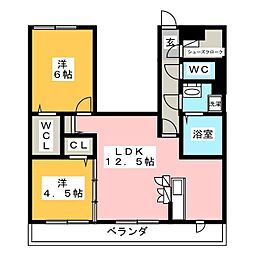 グランレーヴ1 2LDKの間取図画像