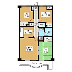 グレンツェント・ハイム相模大野 4階3LDKの間取り