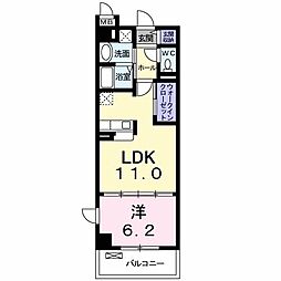 ベルテックス 3階1LDKの間取り
