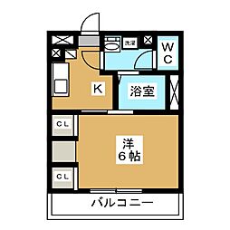リブリ・ＬＩＢＥＲＴＡＳ 3階1Kの間取り