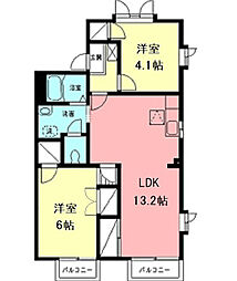 ファミールB 2LDKの間取図画像