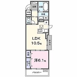 メゾン・ド・フロレゾン 1LDKの間取図画像