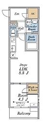 リブリ・Forestria 1LDKの間取図画像