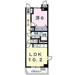 エスポワールつきみ野 1LDKの間取図画像