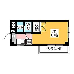エンゼルハイム ワンルームの間取図画像