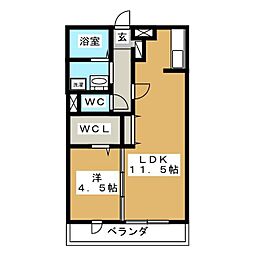 ブロッサムガーデン2 1LDKの間取図画像