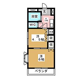 メリーハイツ 2Kの間取図画像