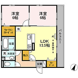 相武ガーデンコート 2LDKの間取図画像