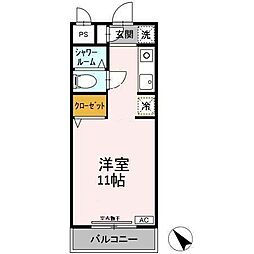 クリスタルハイツ相模台 ワンルームの間取図画像