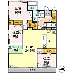 ルミエール大和東 3LDKの間取図画像