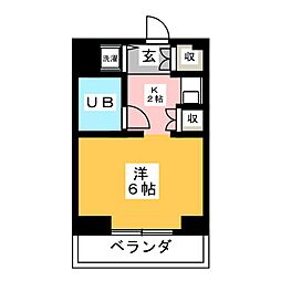 ドーム中央林間 ワンルームの間取図画像