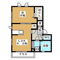 グレイスさくら 1LDKの間取図画像