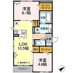 クレシェンテ 2LDKの間取図画像