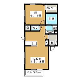 シャルム 1LDKの間取図画像
