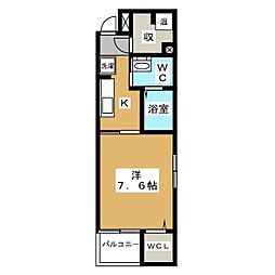エクセル1 1Kの間取図画像