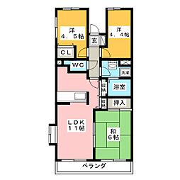 ヴェルビュー壱番館 3LDKの間取図画像