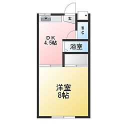 サンワード小泉No.10 1DKの間取図画像
