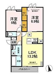 ロイヤルヒルズ 2LDKの間取図画像