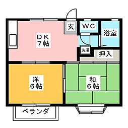 サニーメゾン高森 2DKの間取図画像