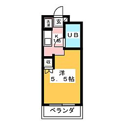ウインベルソロ本厚木No.3 ワンルームの間取図画像