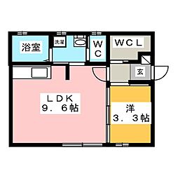 フローレス祐 1LDKの間取図画像