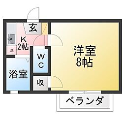 ハイツプレジア 1Kの間取図画像