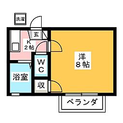 ハイツプレジア 1Kの間取図画像