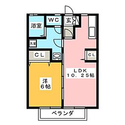メゾン・アムール 1LDKの間取図画像