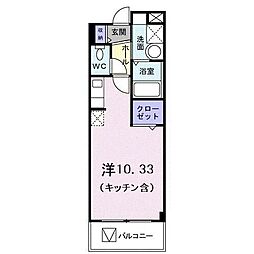 エスペランサ ワンルームの間取図画像