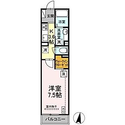 メゾングランツ 1Kの間取図画像