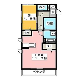 ファインフレッサ 1LDKの間取図画像
