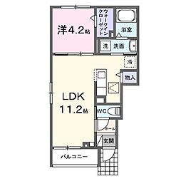 リベラフィオーレ 1LDKの間取図画像