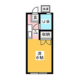 ハイツ杉山 ワンルームの間取図画像