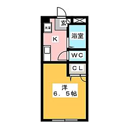 サン・ファミーリエ 1Kの間取図画像