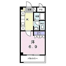 メゾン・ド・ミニョン 1Kの間取図画像