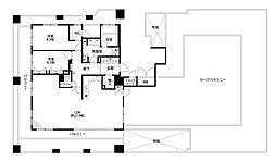 アウレリア四天王寺夕陽丘 2LDKの間取図画像