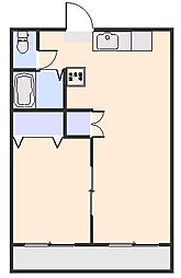コミューン岩本A 1LDKの間取図画像