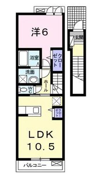 東京都国立市西1丁目(賃貸アパート1LDK・2階・44.97㎡)の写真 その2