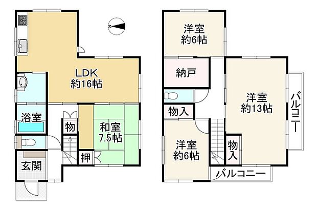 泉北高速鉄道 栂・美木多駅まで 徒歩34分(4SLDK)の間取り