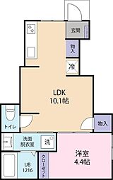 Kota Terrace 1LDKの間取図画像