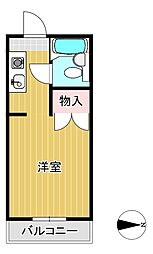 城山ハイツ ワンルームの間取図画像