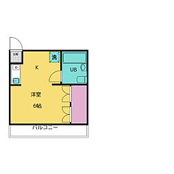 ブルージュ千駄堀 1階ワンルームの間取り