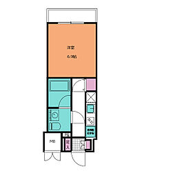 S-RESIDENCE松戸bene 1階1Kの間取り