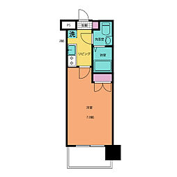 パークキューブ北松戸 3階1Kの間取り