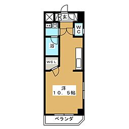 ビバ・ルネサンスII 2階ワンルームの間取り